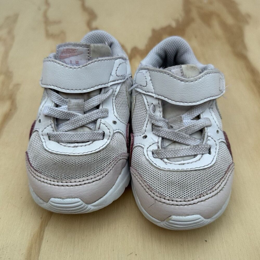 Nike Unisex Kids Athletic Sneakers Hook & Loop Pink /White Size 6 Low Top